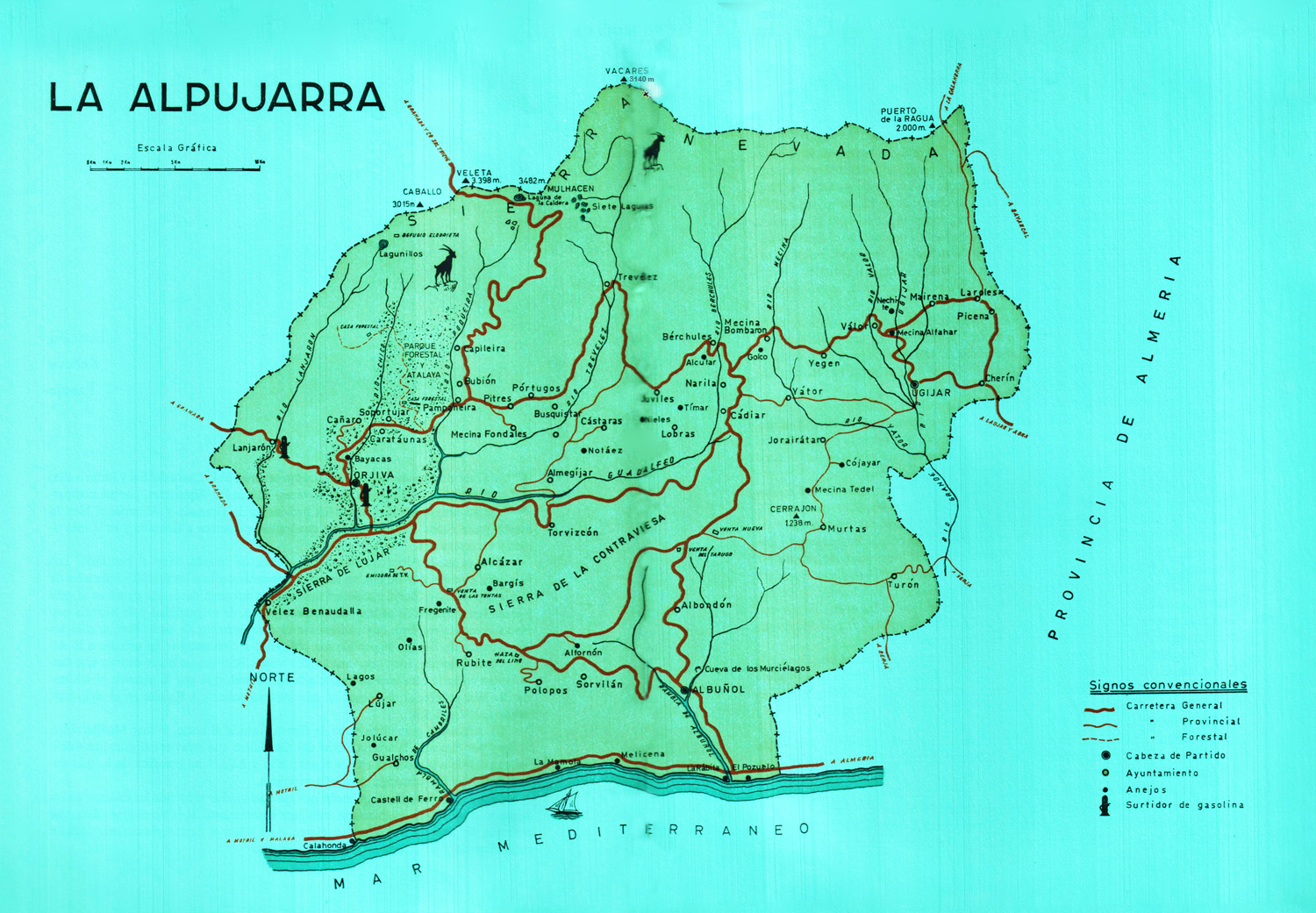 Mapa de la Alpujarra incluido en el libro de Harold López Méndez