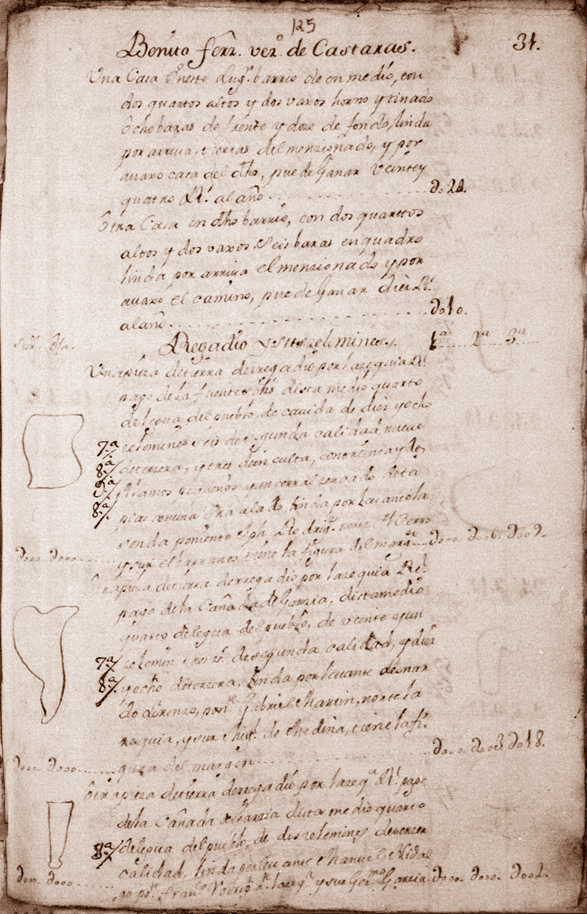 Folio 1 del expediente de Benito Fernández: casas y tierras de regadío
